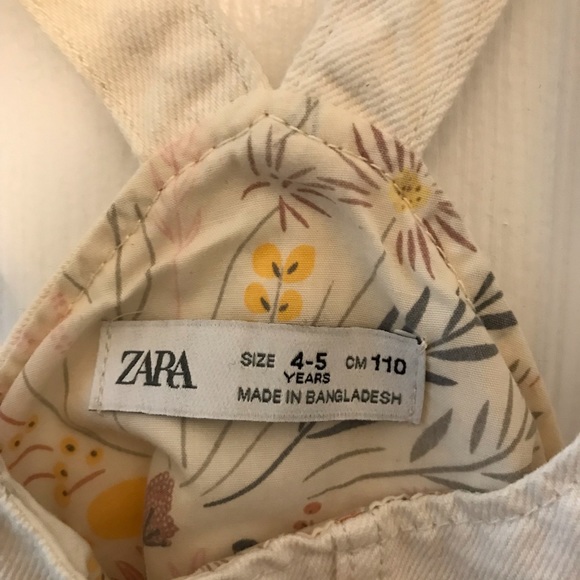 Zara girls white denim pinafore - Picture 3 of 3